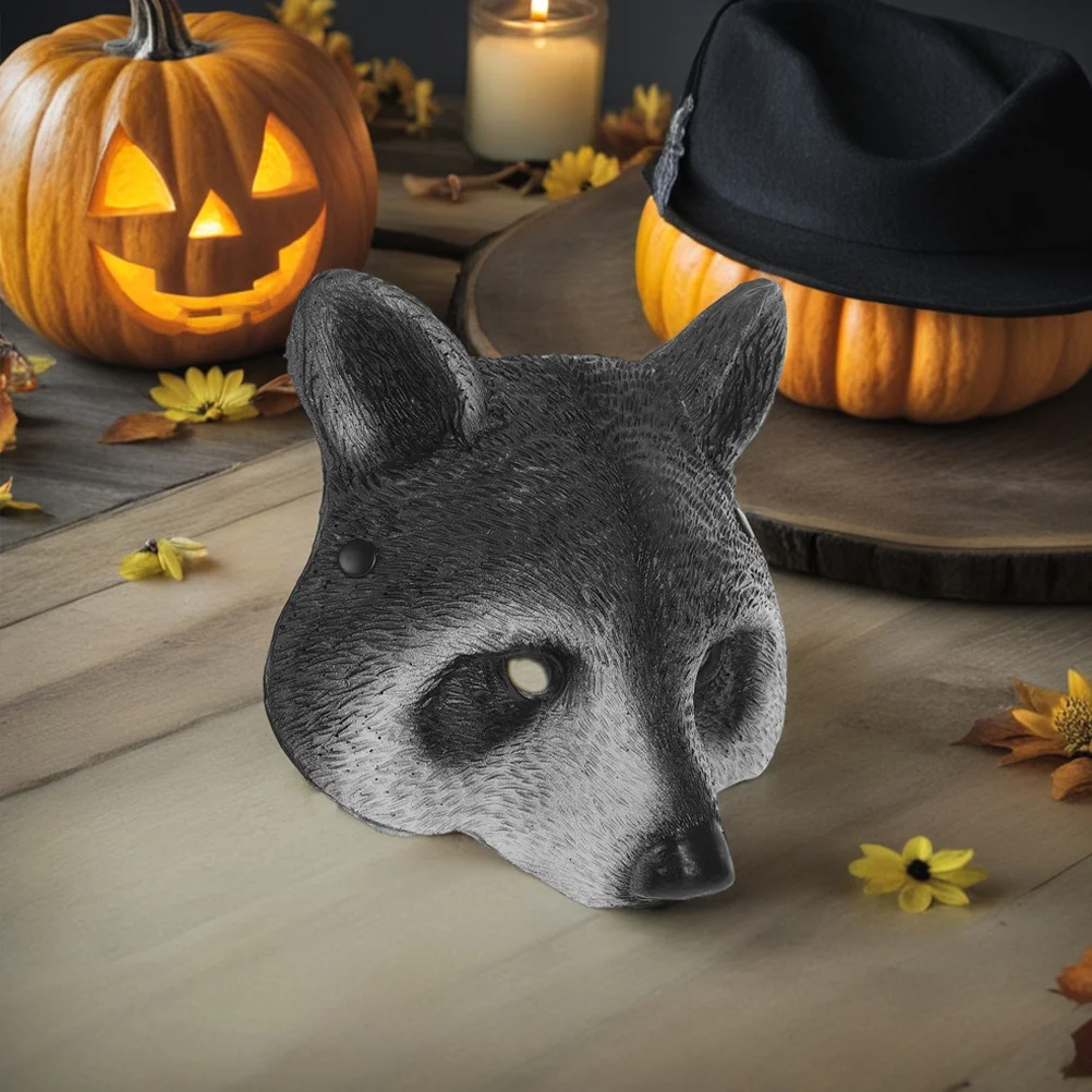 

Реалистичная 3D маска енота из пенопласта, 2 шт., костюм животного на половину лица для Хэллоуина, маскарада, карнавала, косплея, аксессуар для вечеринки