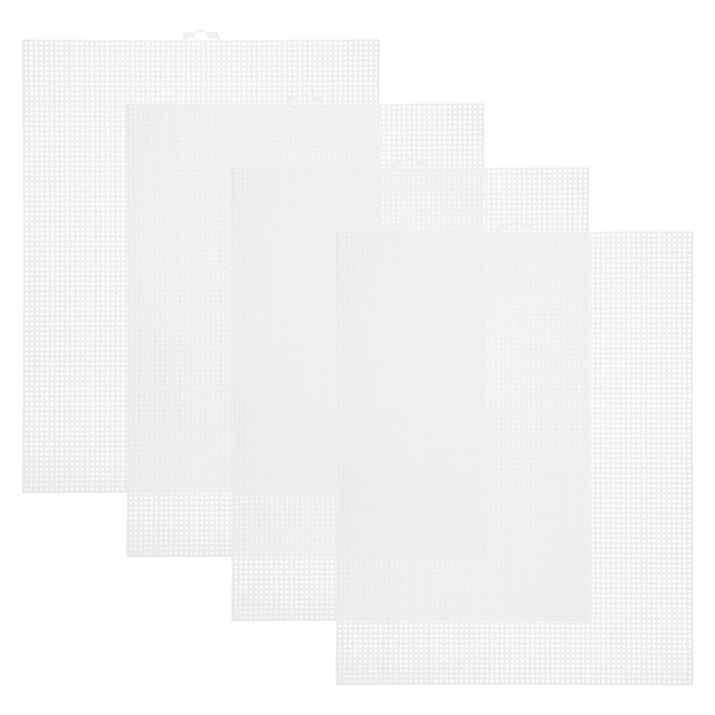 

4Pcs Plastic Mesh Canvas Sheets 26x33.5cm Flexible Durable Grid for Cross Stitch Embroidery DIY Craft Projects