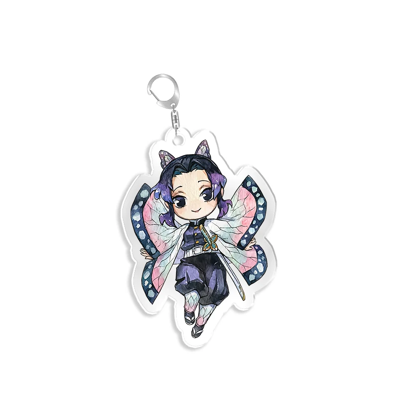 Demon Slayer Kimetsu No Yaiba Key Chain Anime Figure Keychain Acrylic Kochou Shinobu Double Sided Coating Printing keyring