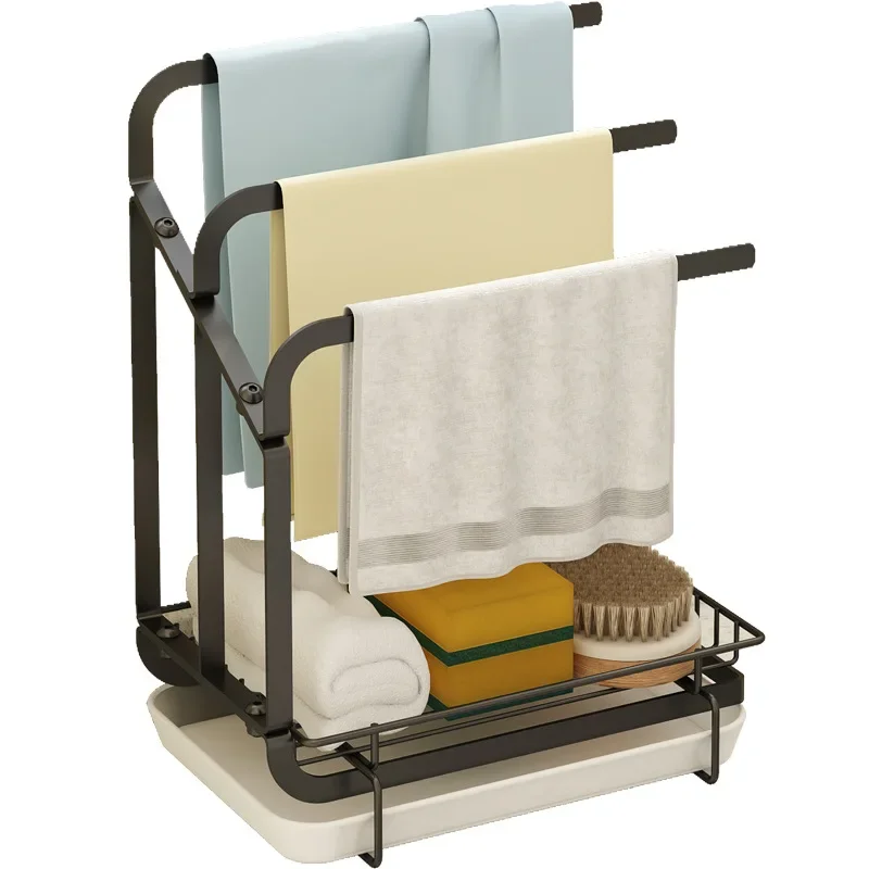 Drain rack, kitchen countertop, wall-mounted storage artifact, dishcloth, sink shelf.