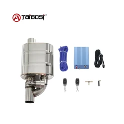 Taibosi Universal 51 60 63 76 MM Car Exhaust System Vacuum Valve Muffler Wireless Remote Control Kit Close Style Stainless Steel