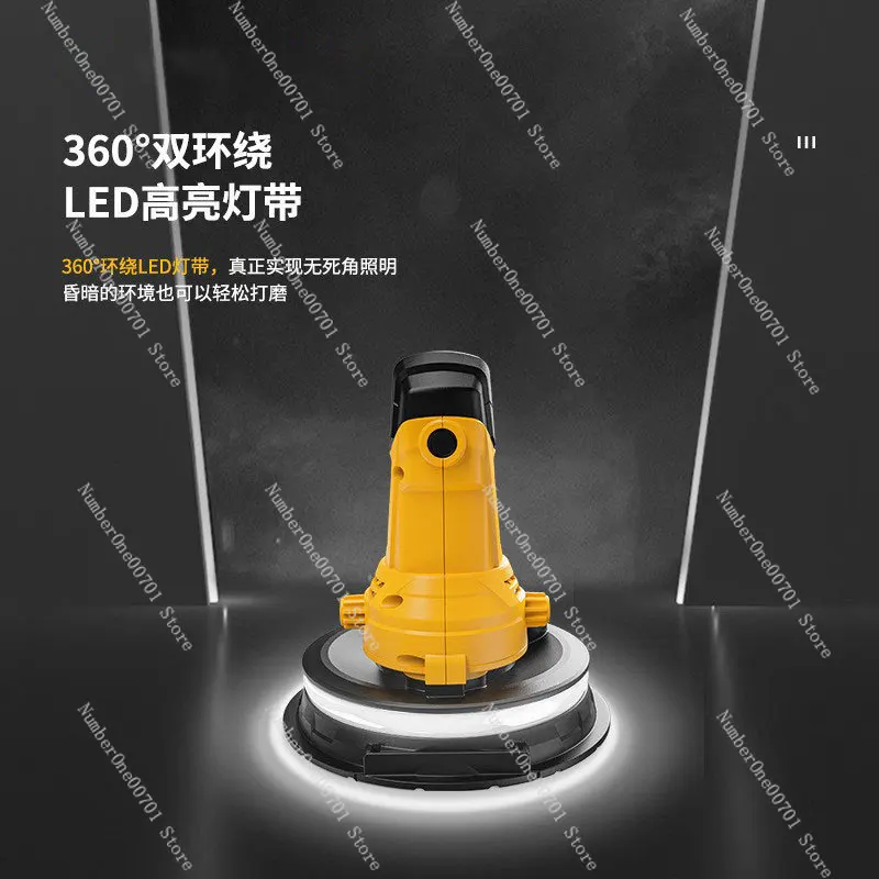 Handheld Wall Sander with Dust Extraction, Drywall Grinder Polishing Tool, Electric Drywall Sander with Strong Suction & LED