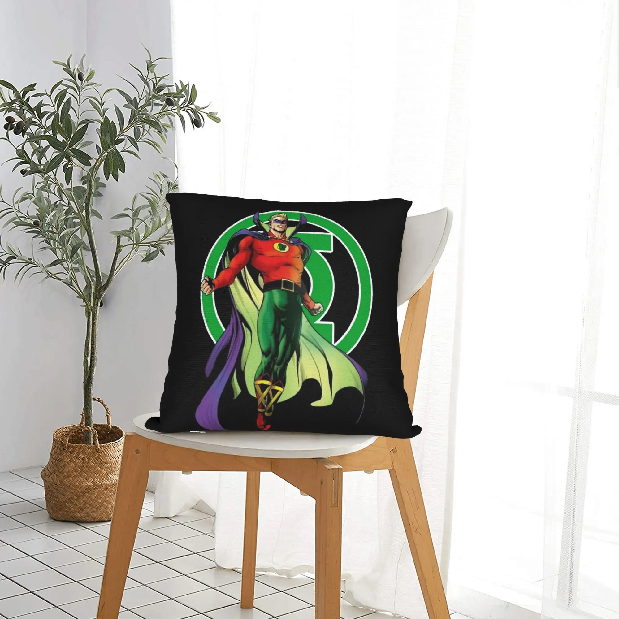 Greens Lanterns golden age  Square Pillow Case Cushion Cover Funny Zippered Decor Pillowcase for Living Room 45*45cm