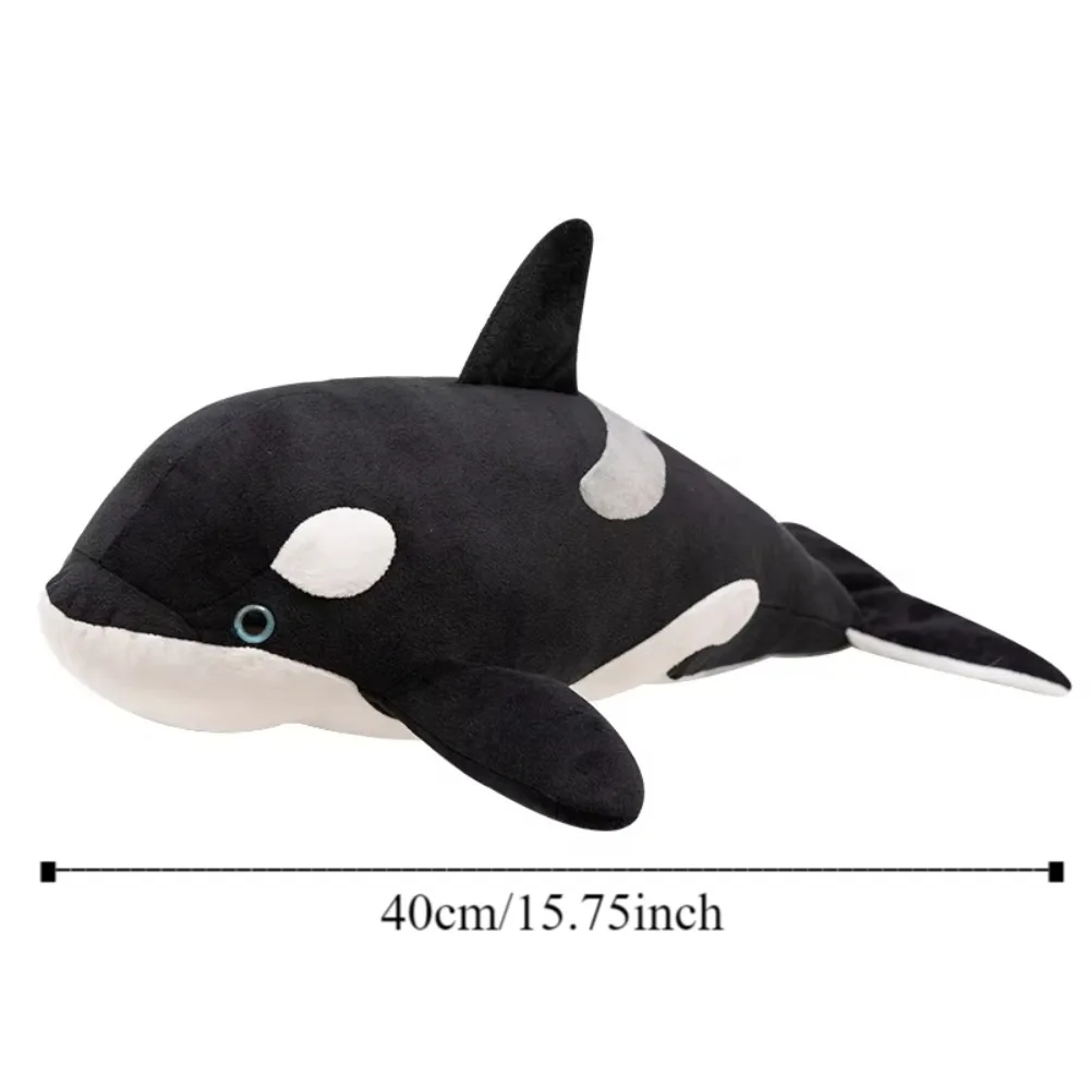 Animal dos desenhos animados simulado assassino baleia bonecas pp algodão coleção grande tubarão branco brinquedos de pelúcia 40cm kawaii animais travesseiro de pelúcia
