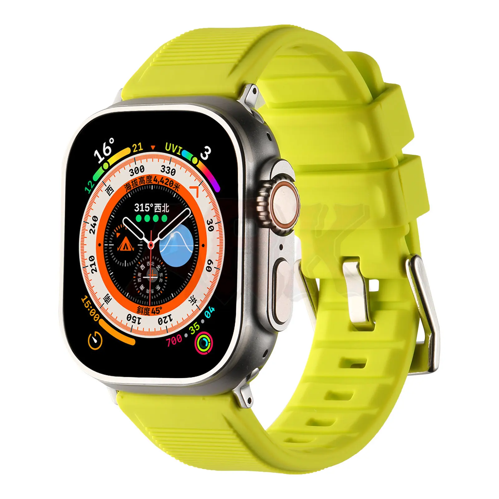 Silikonowy pasek do Apple Watch serii Ultra 7 8 SE 6 5 4 3 44mm 45mm 42mm bransoletka Apple Watch Ultra Band 49mm witalność pomarańczowy