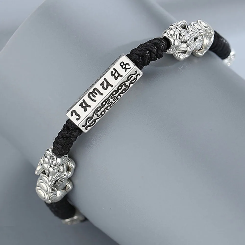 Six-character Mantra Bracelet Trend Ins Wind Hand-woven Retro Old Jewelry Wholesale Fashion Jewelry Personalized Gift