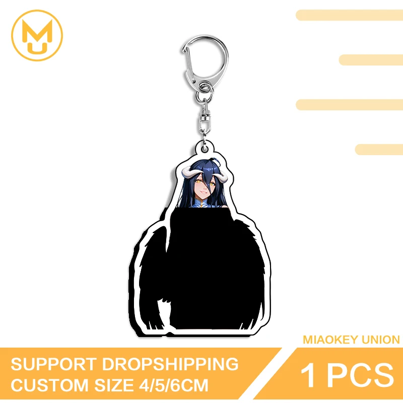 Albedo Silhouette Gamelover Elegant Car Keychain Stainless Steel Chain Lobster Clasp Portrait Suitable For Animelover Gamelover