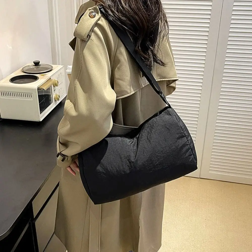 

Ins Универсальная сумка через плечо в корейском стиле, однотонная школьная сумка, простая сумка через плечо, большая вместительная сумка для пельменей, дорожная сумка