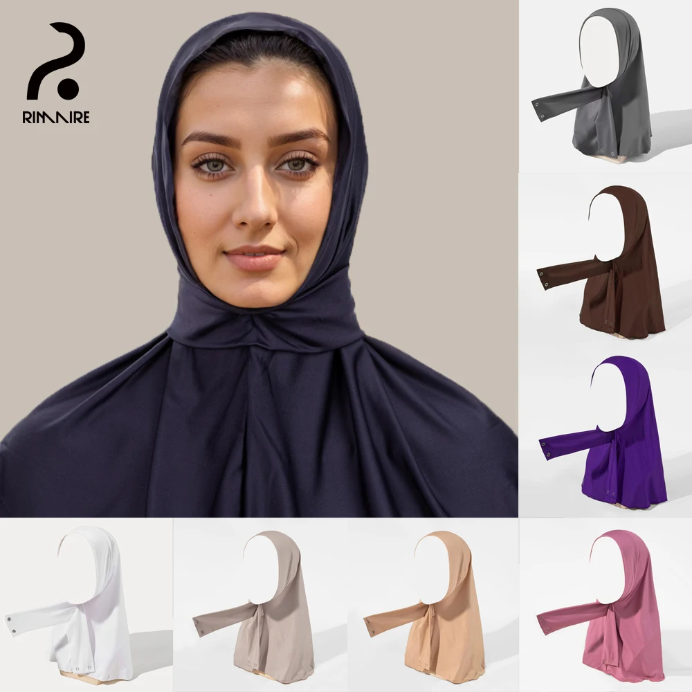 

Navy Blue Muslim Hijab Undercap Women Luxury Solid Instant Turban Hat Breathable Headscarf Shawl Wrap Ladies Headscarves RIMAIRE