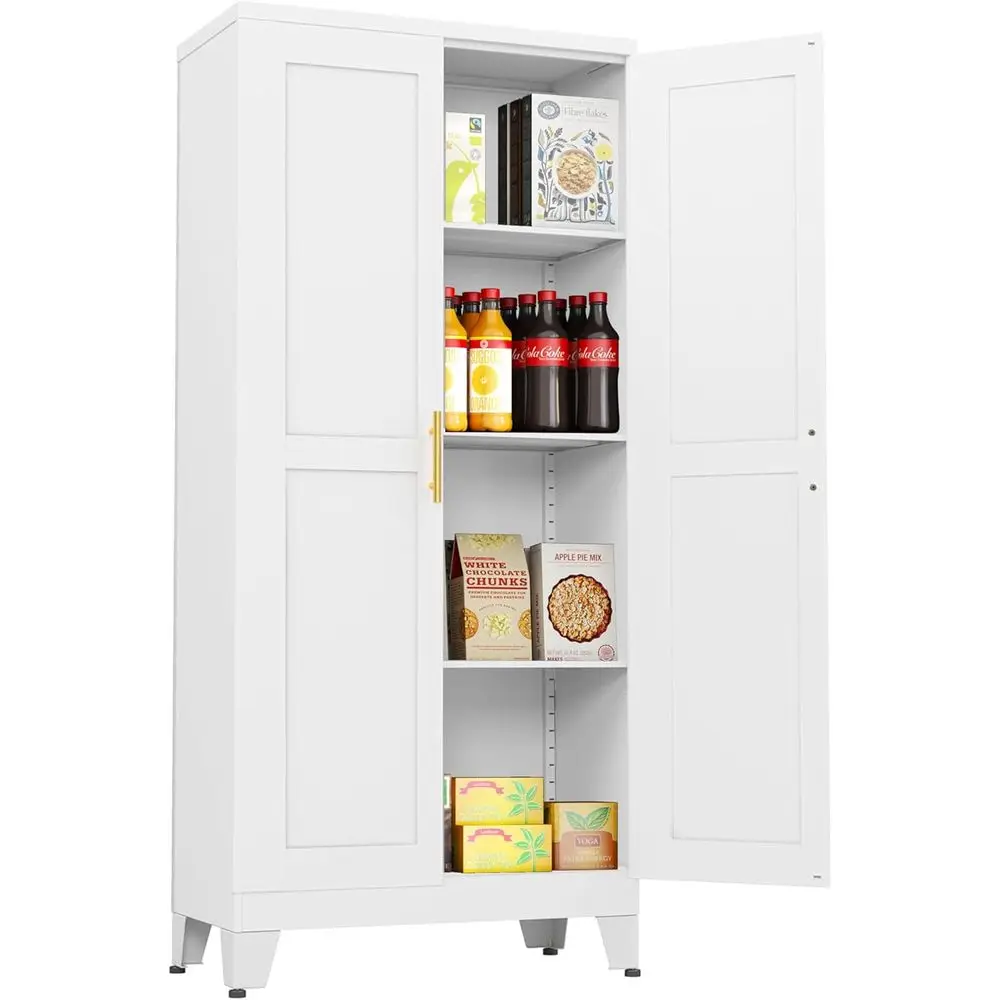 

Metal Storage Cabinet - 61" Tall Steel ile Cabiwith 2 Doand 3 Adjustable Shelves tile Storage Pantry Cabinet or Home Oice Wareho