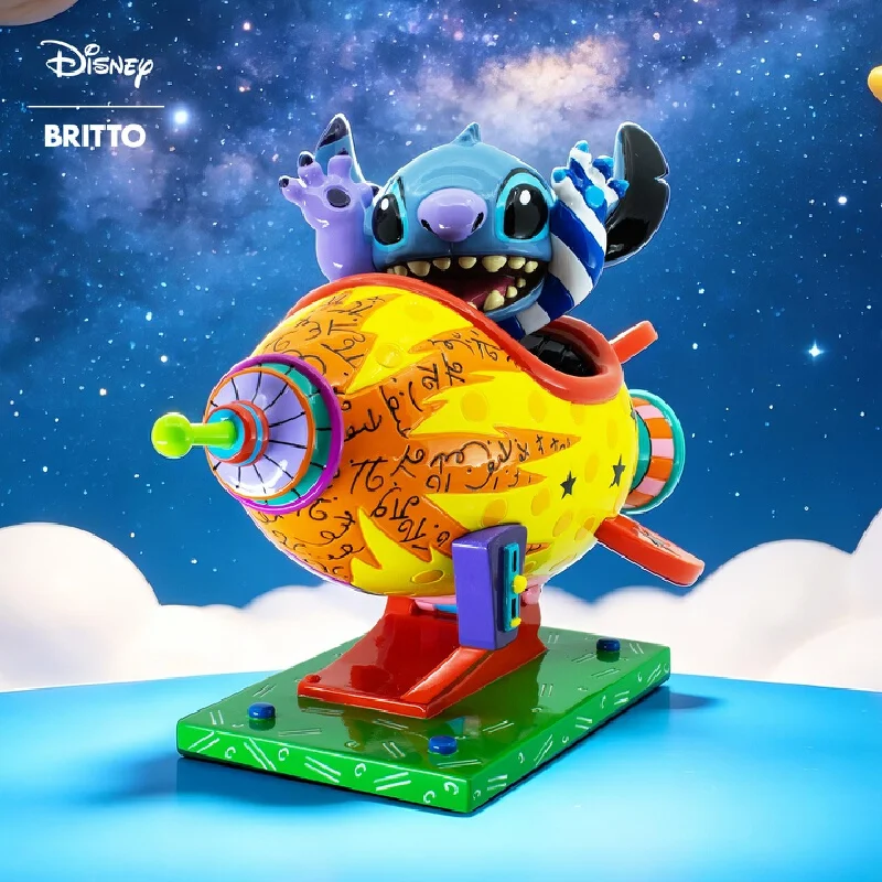 Disney Britto Enesco Stitch Figurine In Rocket Spaceship Lilo And Stitch Collectible Home Decoration Birthday Graduation Gift