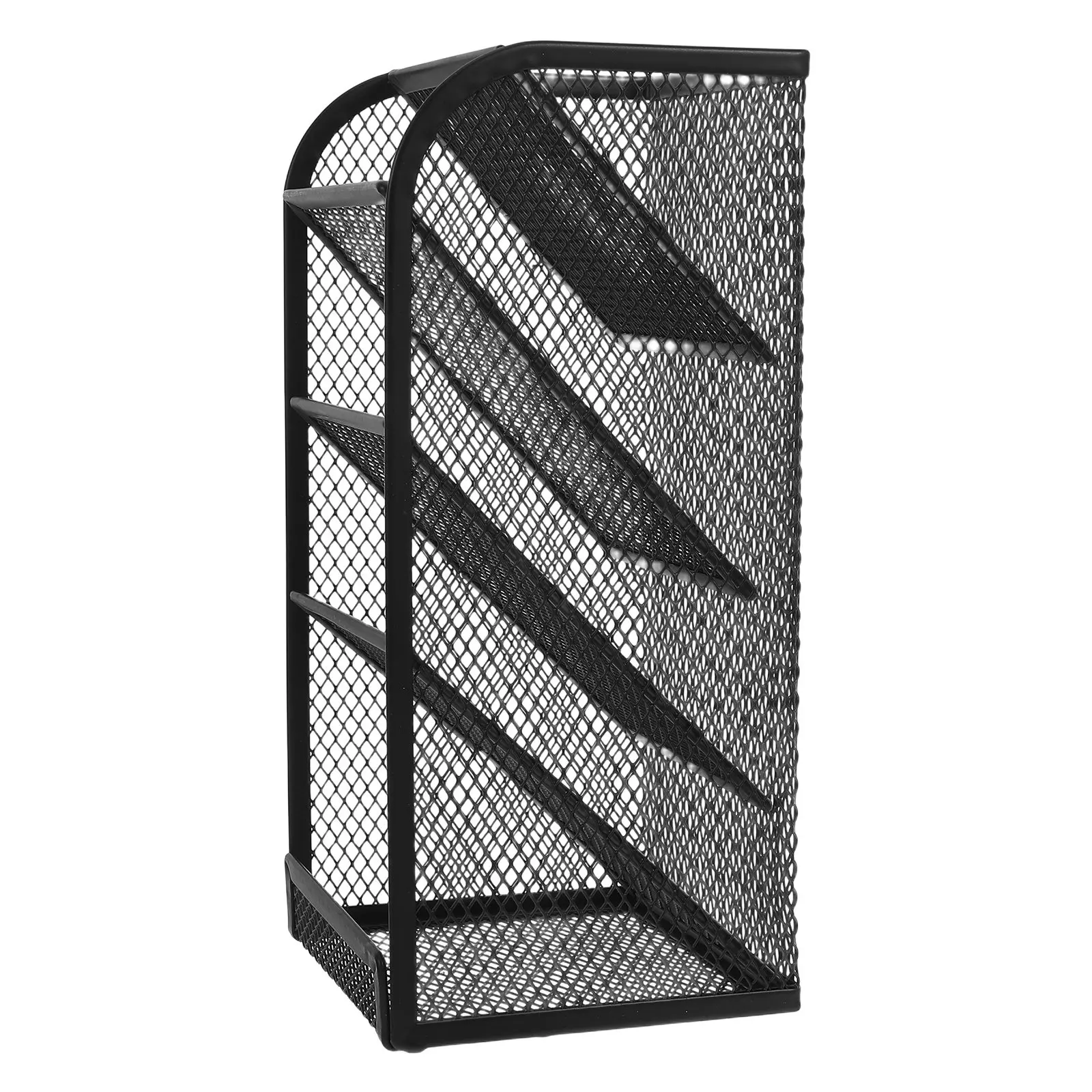 

Pen and Pencil Holder Metal Desk Organizer with Slanted Design for Quick Access Office School Home Stationery Storage