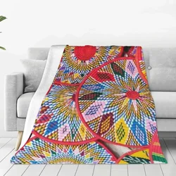 Ethiopian Plates Sefed Flannel Blanket African Art Traditional Super Warm Throw Blanket for Bed Travel Bedspread Sofa Bed Cover