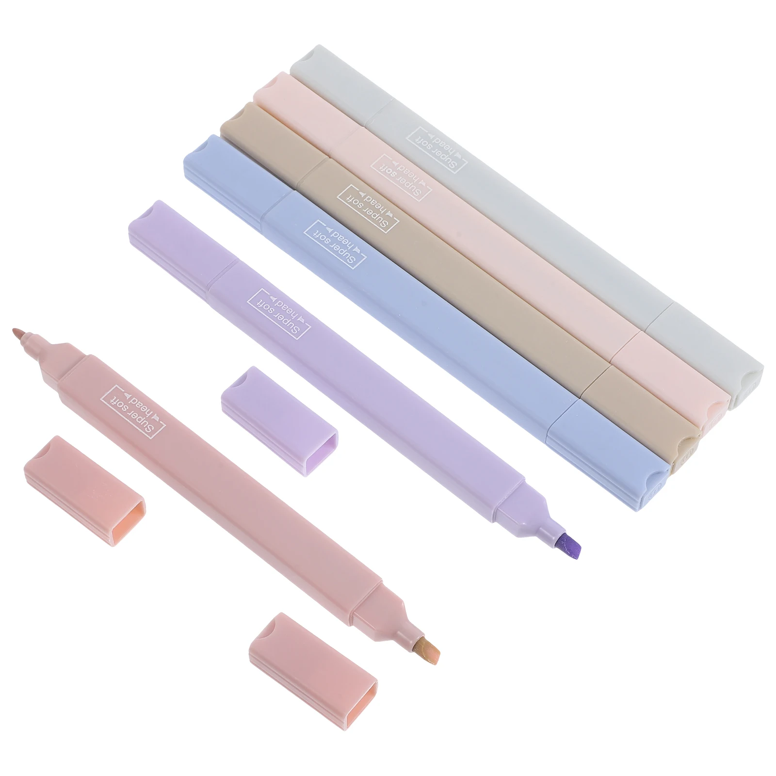

6 Pcs Highlighter Marker Pen Macaron Highlighters Markers Plastic Colorful Pens Book