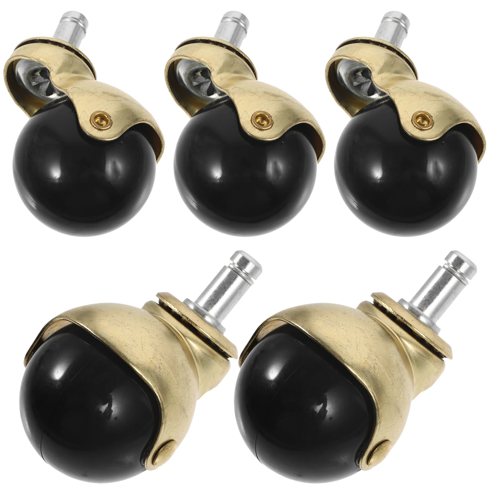 

5pcs Golden Wheels PP Steel Material Office Chair Caster Office Chair Wheels For Carpet Replacement Gaming Wheelchair