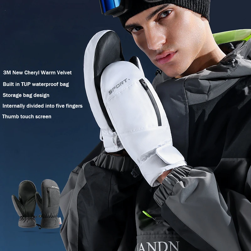 

Winter Skiing Gloves Waterproof Snowboarding Touch Screen Thermal Thick Snow Gloves Men Women Snowmobile Warm Mittens