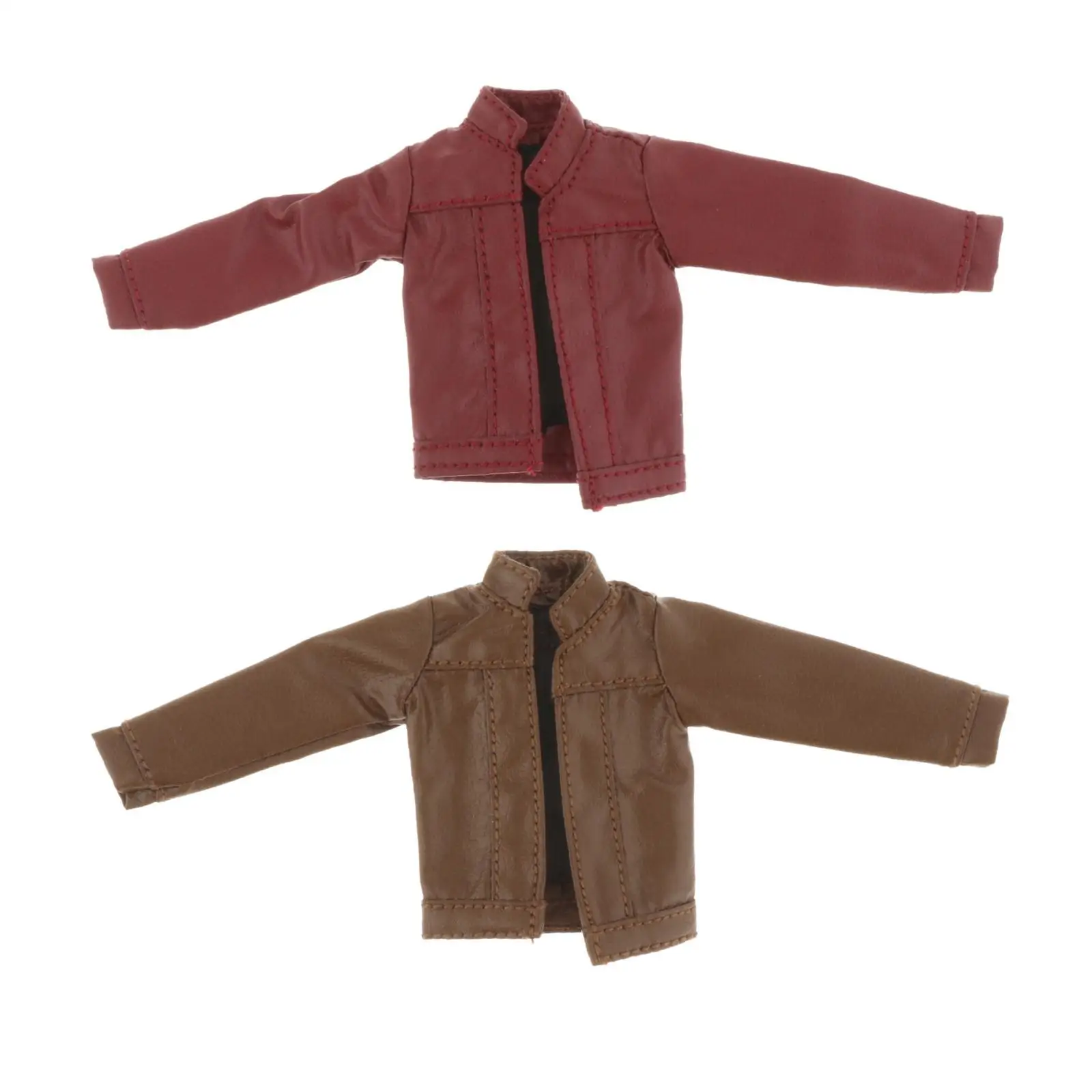 Abrigo Shacket de figura a escala 1/12 para soldados en miniatura, traje de cuero para cosplay para figuras de acción de 6''