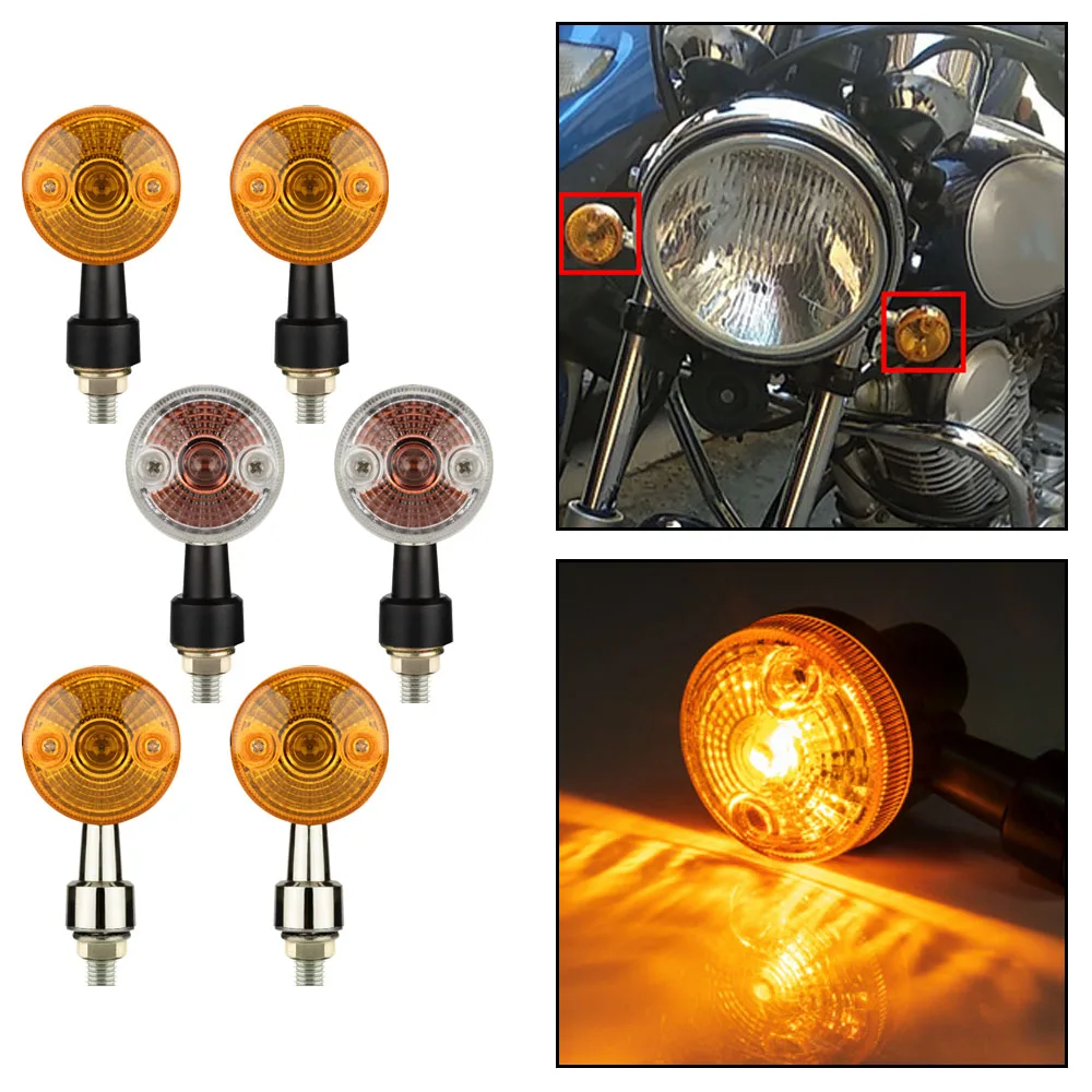 

2pcs DC 12V 10W Motorcycle Turn Signal Lights Indicators Halogen Amber Light M10 Universal