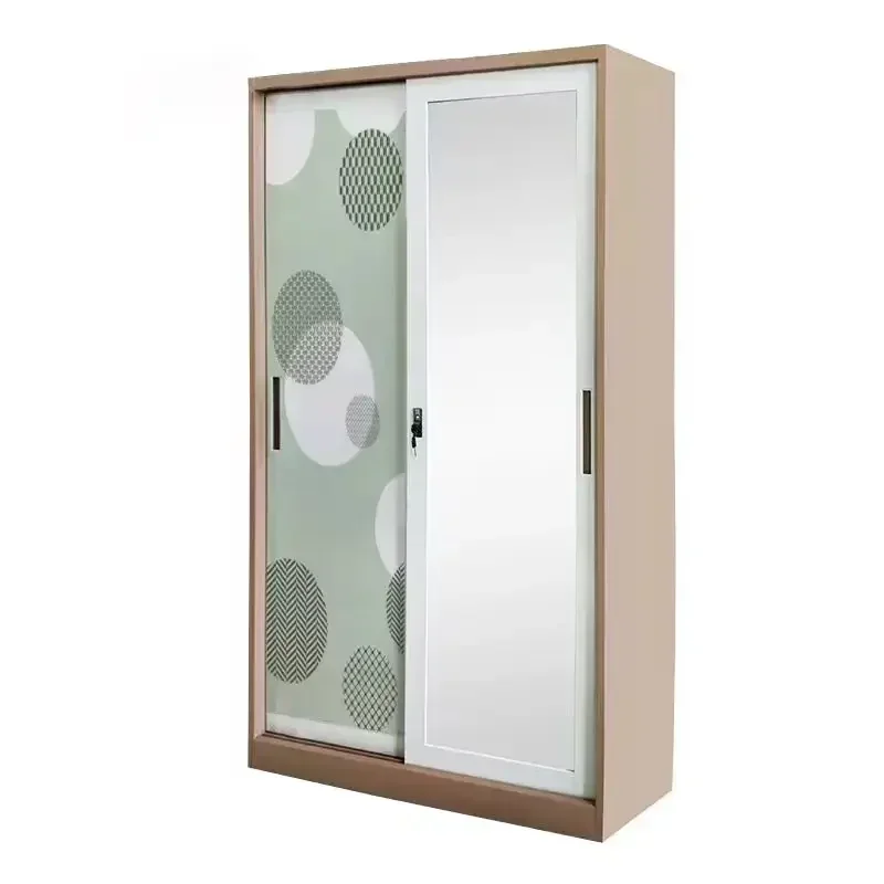 

Metal Wardrobe Furniture Bedroom Wardrobe With Mirror Steel Printing Wardrobe