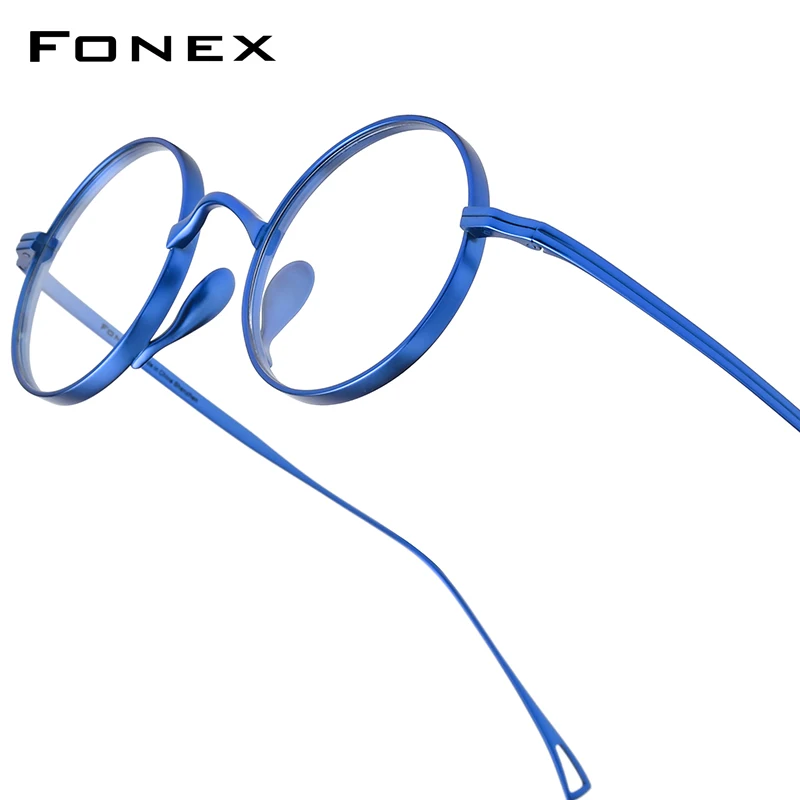 

FONEX Pure Titanium Glasses Frame Men New Brand Design Round Eyeglasses Women Retro Vintage Japanese High Quality Eyewear 85644