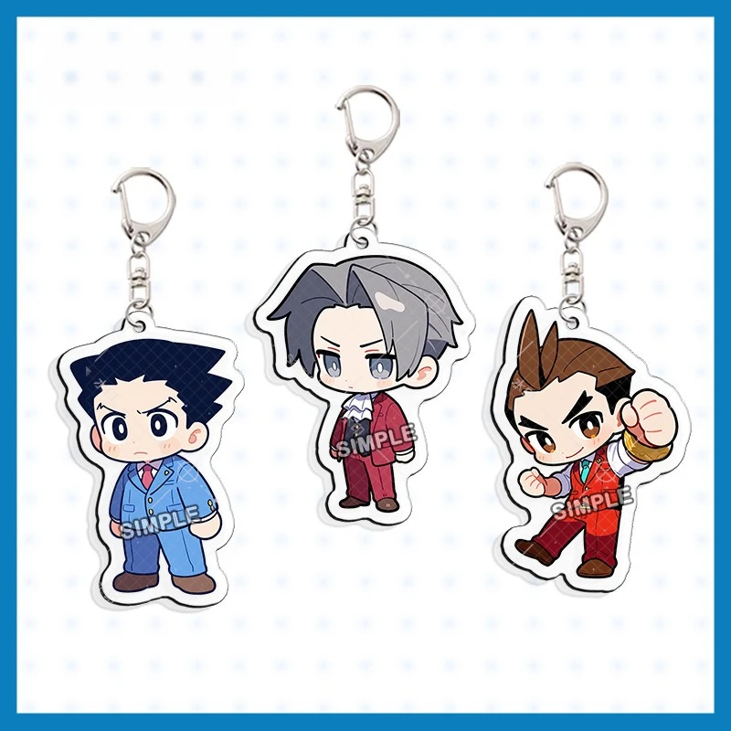 Игра-ace-attorney-phoenix-wright-акриловый-брелок-для-косплея-сумка-подвески-подвеска-игровой-продукт-версия-q-креативный-брелок-для-ключей