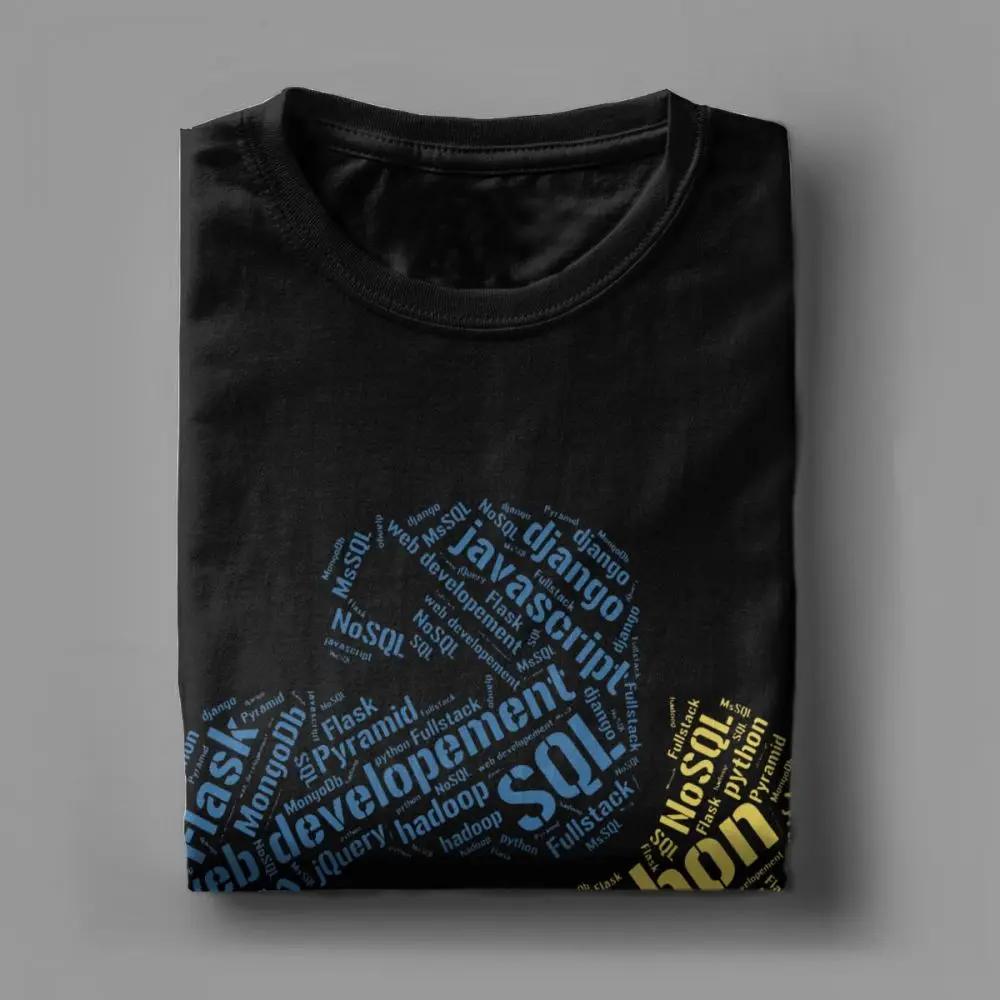 Graphic T-Shirts Vintage Python T Shirt Programmer Computer Software Developer Men Tee Shirt Programming Coder Shirts Coding