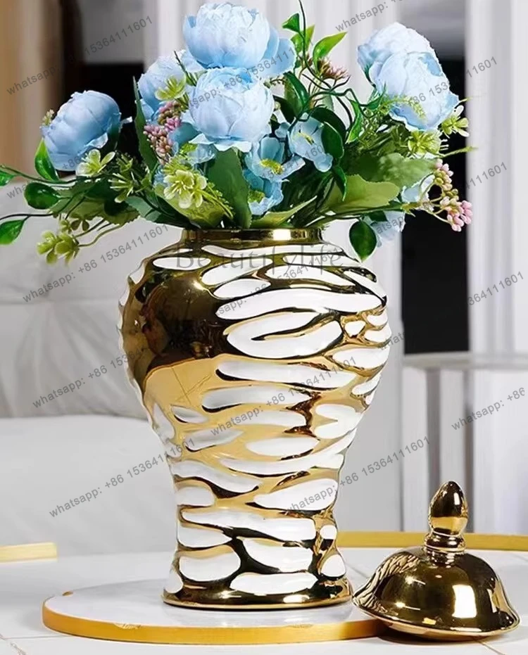Modern Vase Nordic Living Room Home Decor Bedroom Dining Table Ornament Vase Hua Wedding Platinum