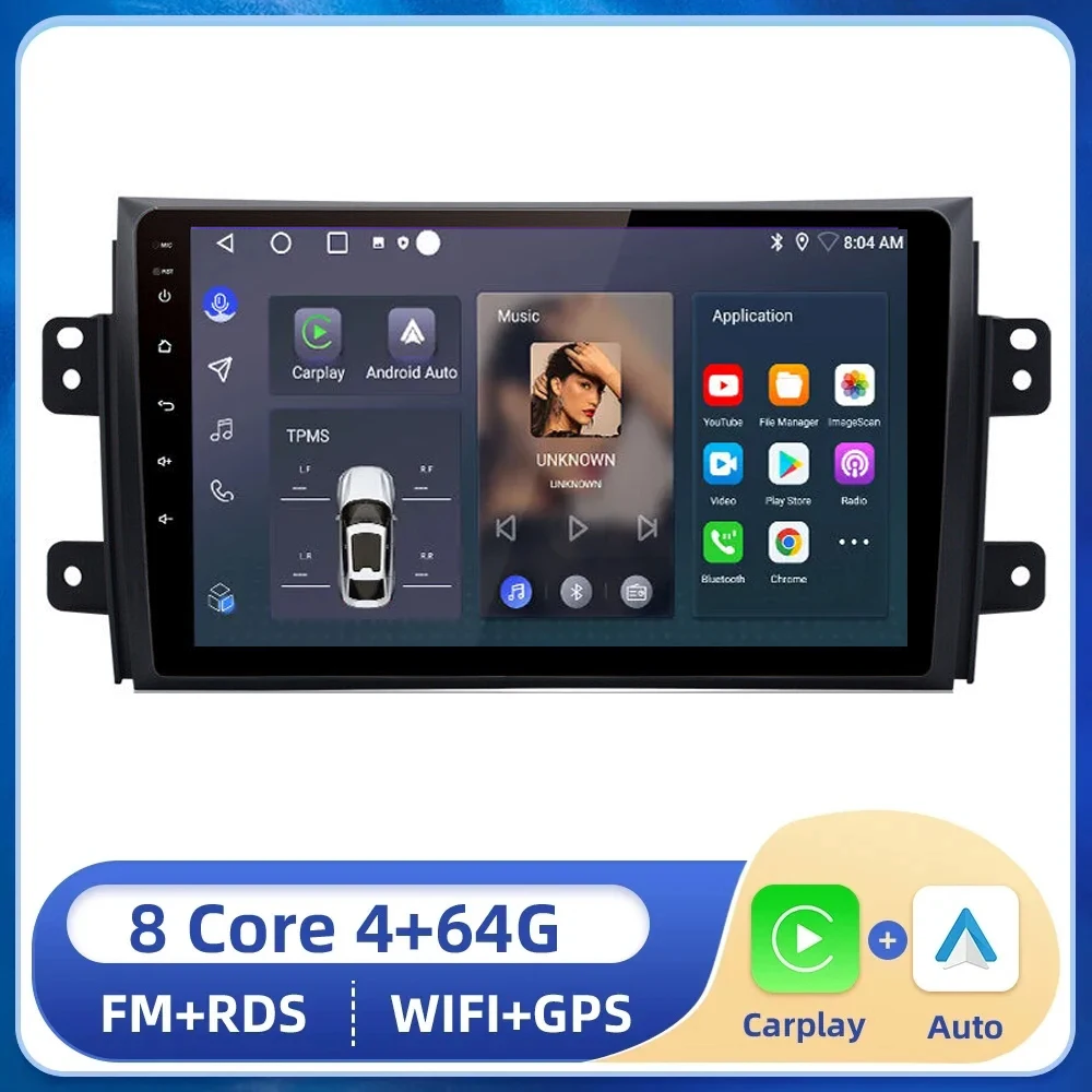 

For Suzuki SX4 2006-2014 Android 14 Car Radio 2 Din Multimedia Video Player 4G wireless Carplay Autoradio Navigation Head Unit