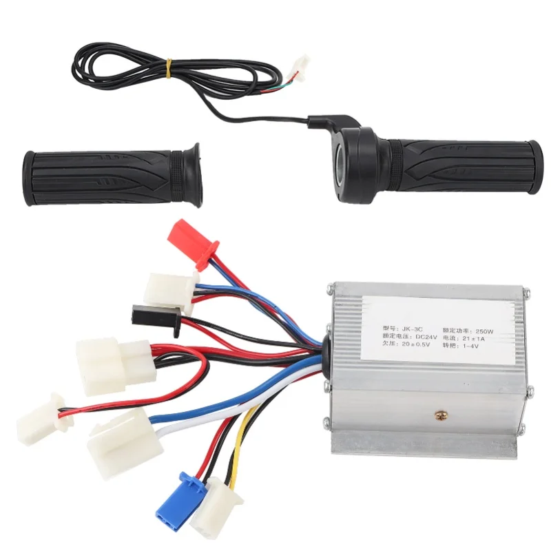 

24V250W Brush E Bike Controller And Long Line Universal Thumb Throttle Grip Set Accessory
