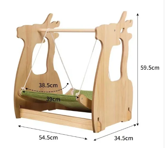 

Four Season Universal Creative Home Pet Solid Wood Hammock Outdoor Play Style Wooden Cat Swing Nest and Bed