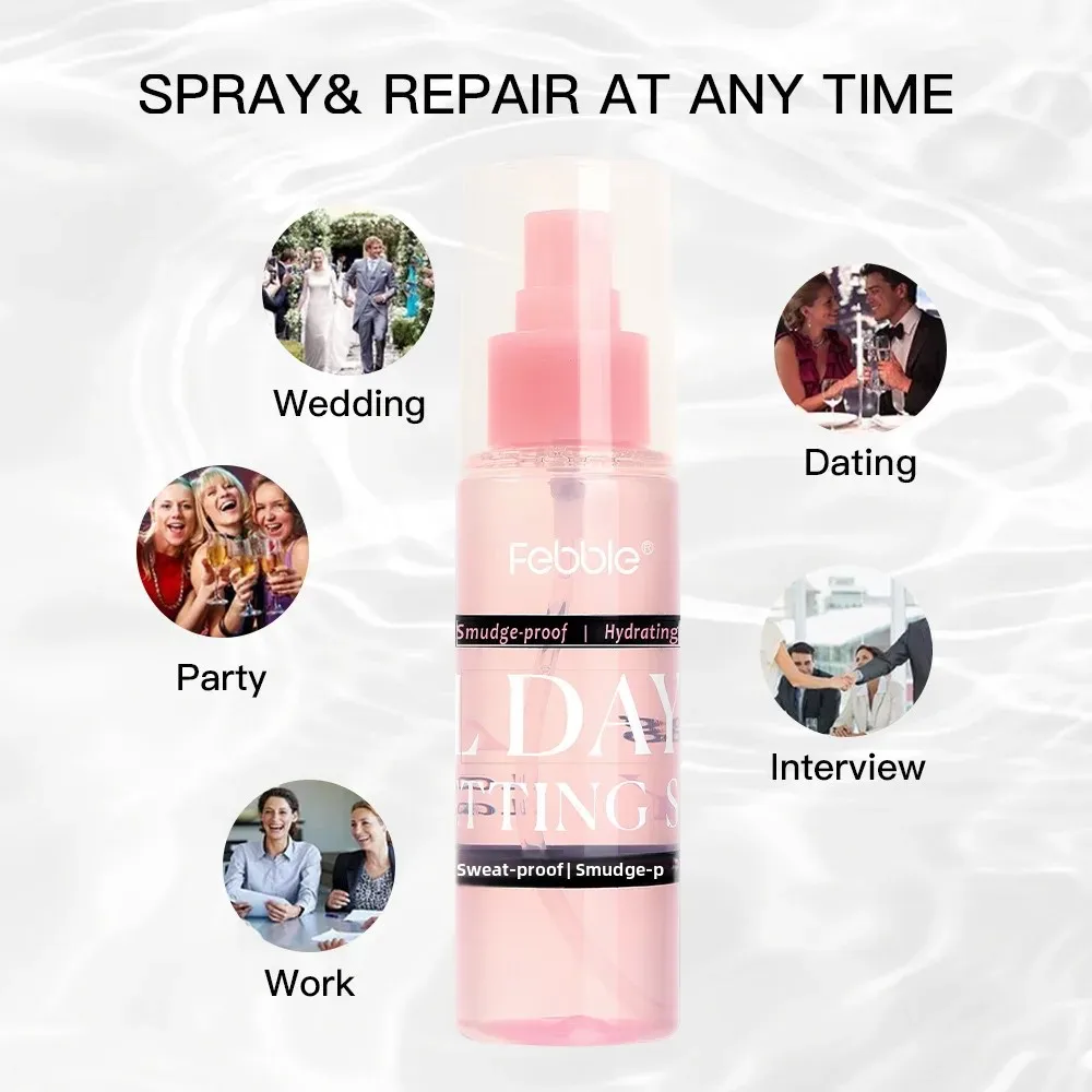 Spray de fijación de maquillaje de larga duración, resistente al agua, a prueba de sudor, Control de aceite, imprimación facial hidratante, fijador de maquillaje hidratante