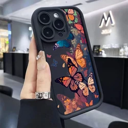 Fashion Butterfly Silicone Phone Case For iPhone 14 15 16 Pro Max Cases iPhone 13 12 11 Pro Max Mini XS XR X 7 8 Plus Cover