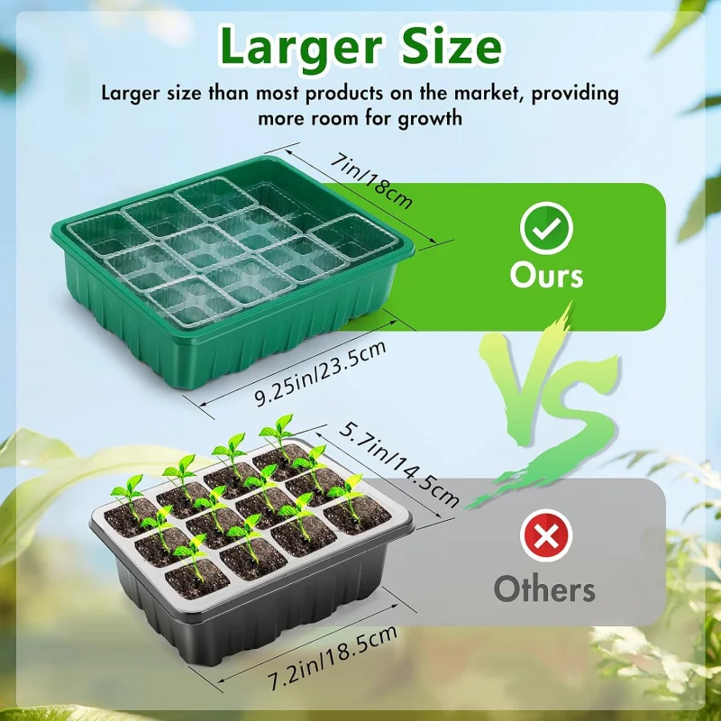 84 XL Cells Seed Starter Tray, Packs   Kit Large Size and Individual , Seedling Starting Trays with Humidity D
