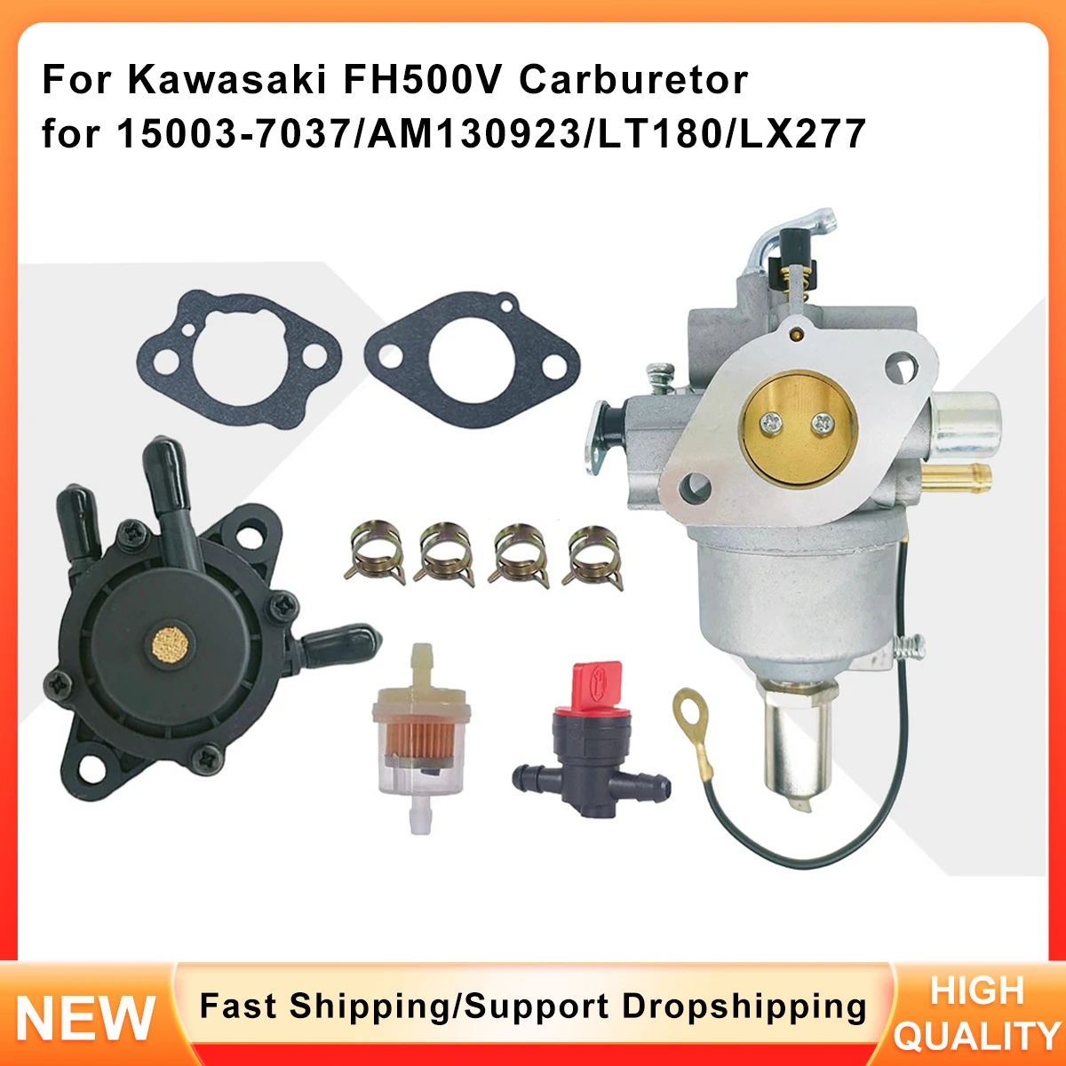 Replacement Carburetor for Kawasaki FH500V - Replaces 15003-7037 & AM130923, Compatible with LT180 LX277 Mowers