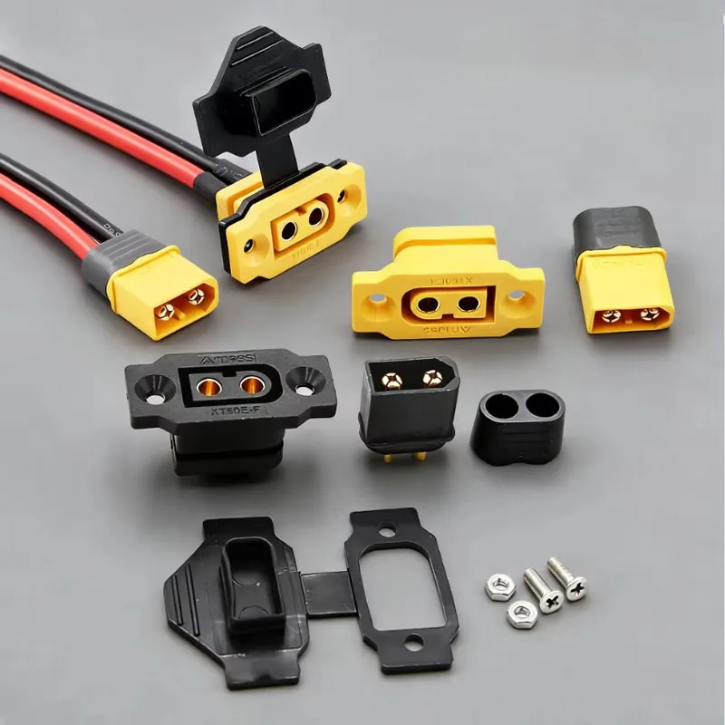 1PCS XT60E-F Mother Aircraft Power Supply With Fixed Battery Interface Model Motor Electrically Adjustable Dust Cover