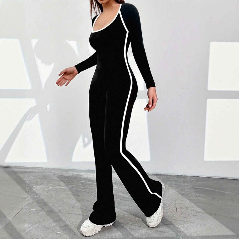 

Autumn Button Decorated Commute Style Tailored Fit Cuff Jumpsuit Women's Bottom Wear Long Pants Fashionable Casual