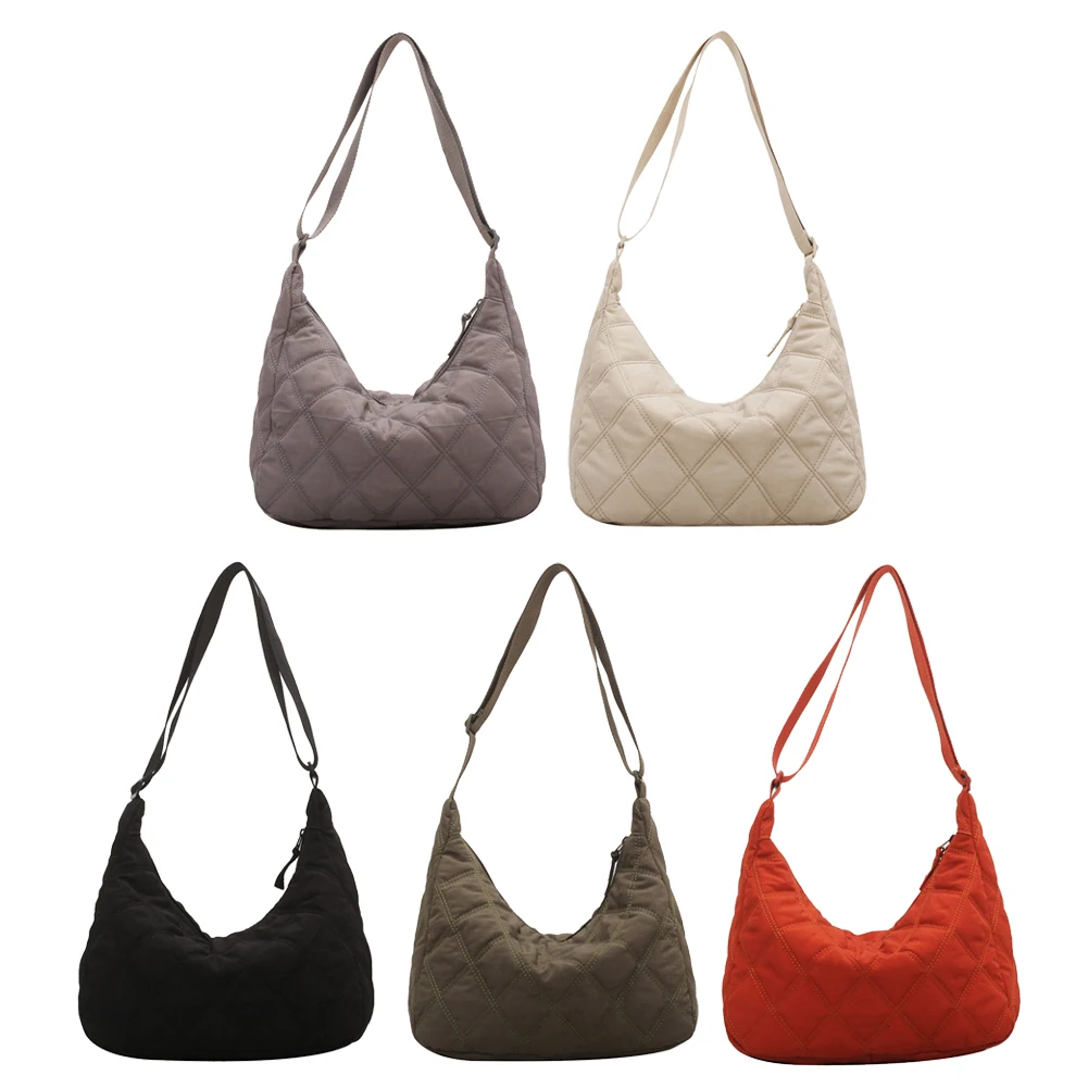 Bolso cruzado a la moda para mujer, bolso de hombro acolchado de Color sólido, correa ajustable, gran capacidad para Otoño e Invierno