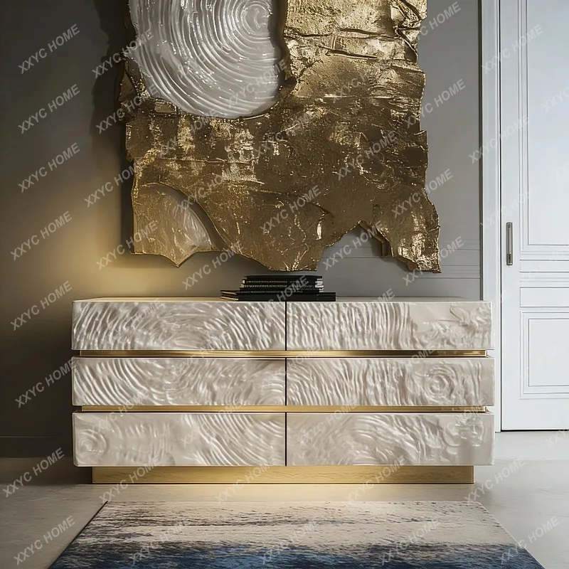 

Q Simple art six chest cabinet post-modern light luxury decorative cabinet high luxury villa large flat dining side cabinet