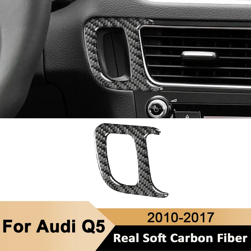 

For Audi Q5 2010-2017 Carbon Fiber Car Ignition Switch Key Hole Ring Cover Frame Decorative Sticker Auto Interior Accessories