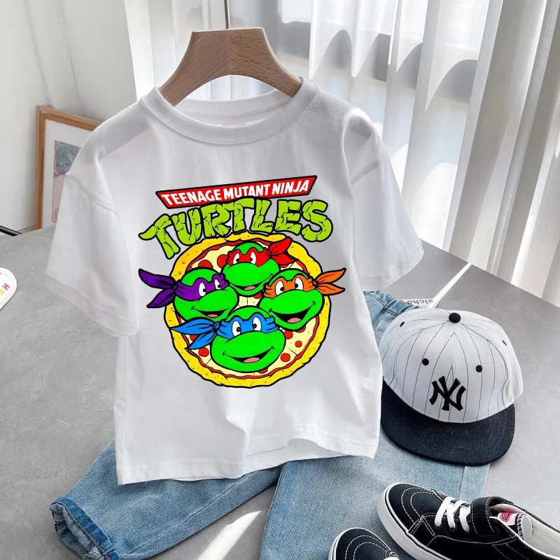 

Teenage Mutant Ninja Turtles T-shirts for Boys Girls Anime Cartoon Printed Short-sleeved Top Children Summer Fashion T-shirt