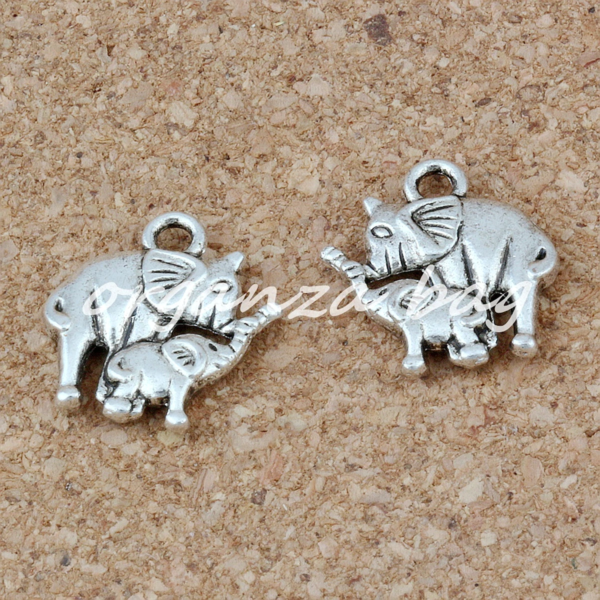 20Pcs Alloy Elephant Mom Baby Charms Pendants For Jewelry Making DIY Accessories 14X15mm A-124