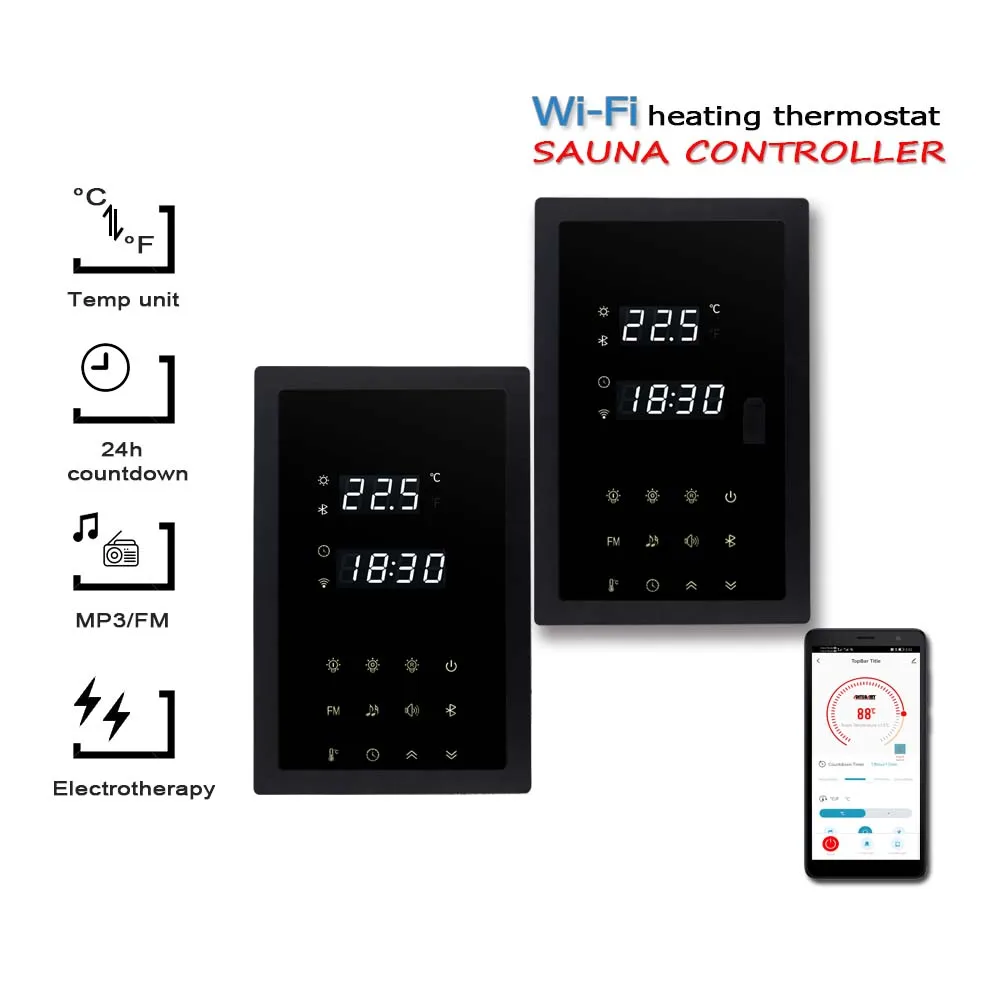 Tuya-Controlador de Temperatura para Sala de Sauna, Módulos Multifuncionais, Versão Manual Opcional, Wi-Fi, Aplicativo Smart Life