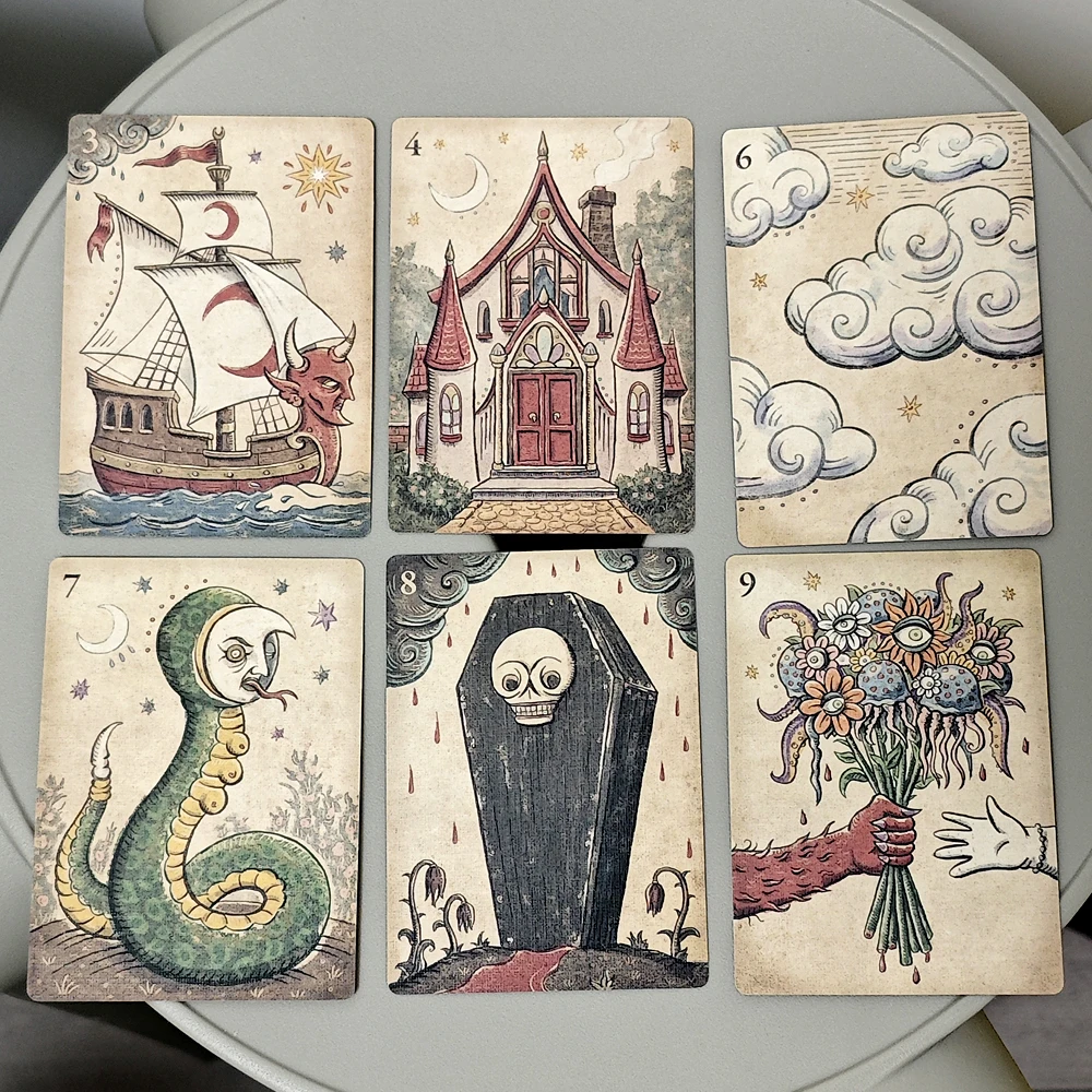 Deviant Moon Lenormand Della Luna Classic Deck 9*6cm 36 sztuk Lenormand Oracle karty drukowane na podwójnie tłoczonej kartce 350GSM