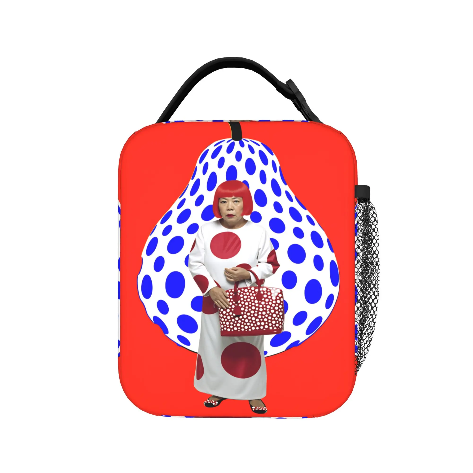 Yayoi Kusama Abstract Face Lunch Bag Casual Outdoor Picnic Lunch Box Print Convenient Cooler Bag