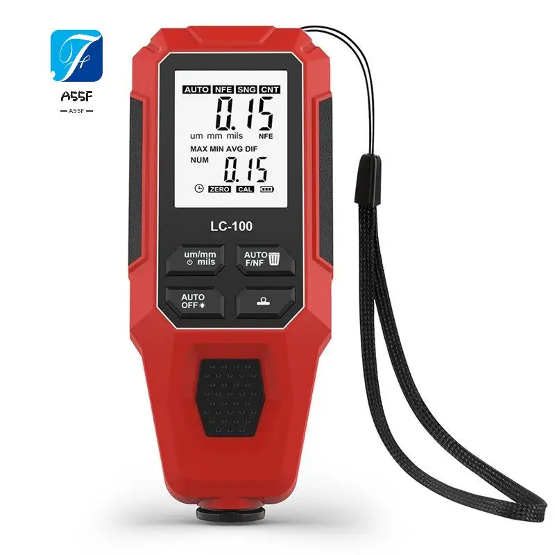 A55F-LC-100 Thickness Gauges Paint Thickness Gauge Digital Film Coating Car Coating Thickness Gauge Tester Thickness Gauges
