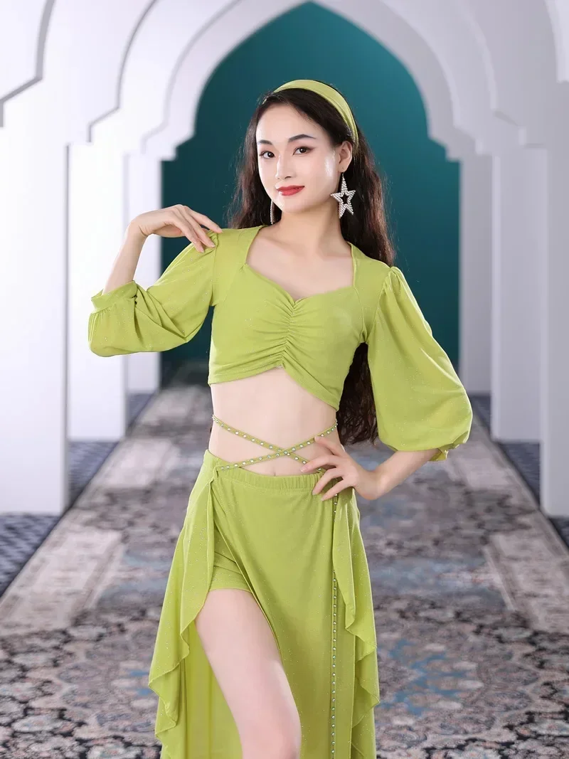 Belly Dance French Court Style Skirt Set New Oriental Dance Performance Of Practice Uniforms Women's Group Uniforms