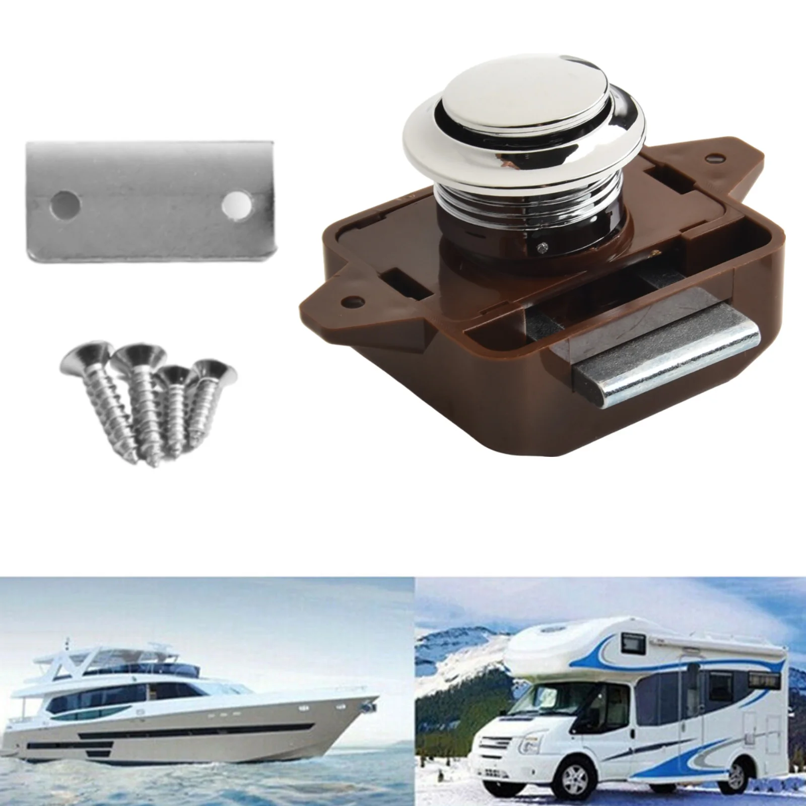 Latch Lock Button Catch Lock Locks Motorhome Push RV Button Cabinet Caravan Catch Cupboard Door Lock Shaking Boat Yacht