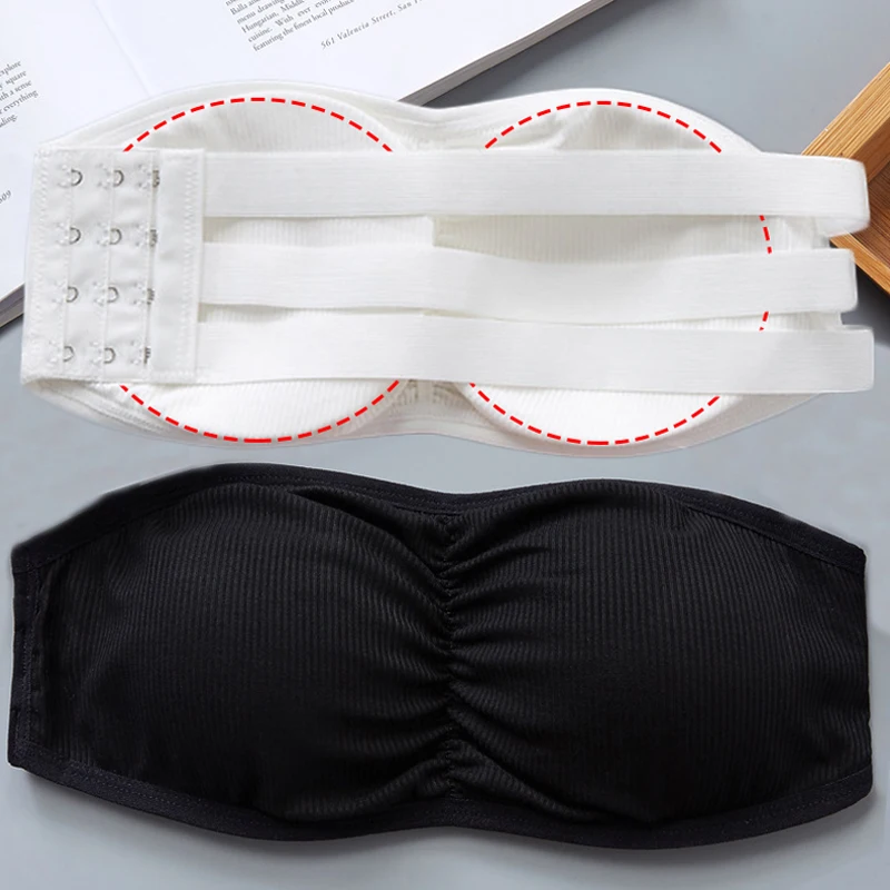 

Sexy Seamless Strapless Bra One-piece Wrapped Tube Top Removable Pads Bras for Women Soft Andeau Sexy Lingerie Tube Tops