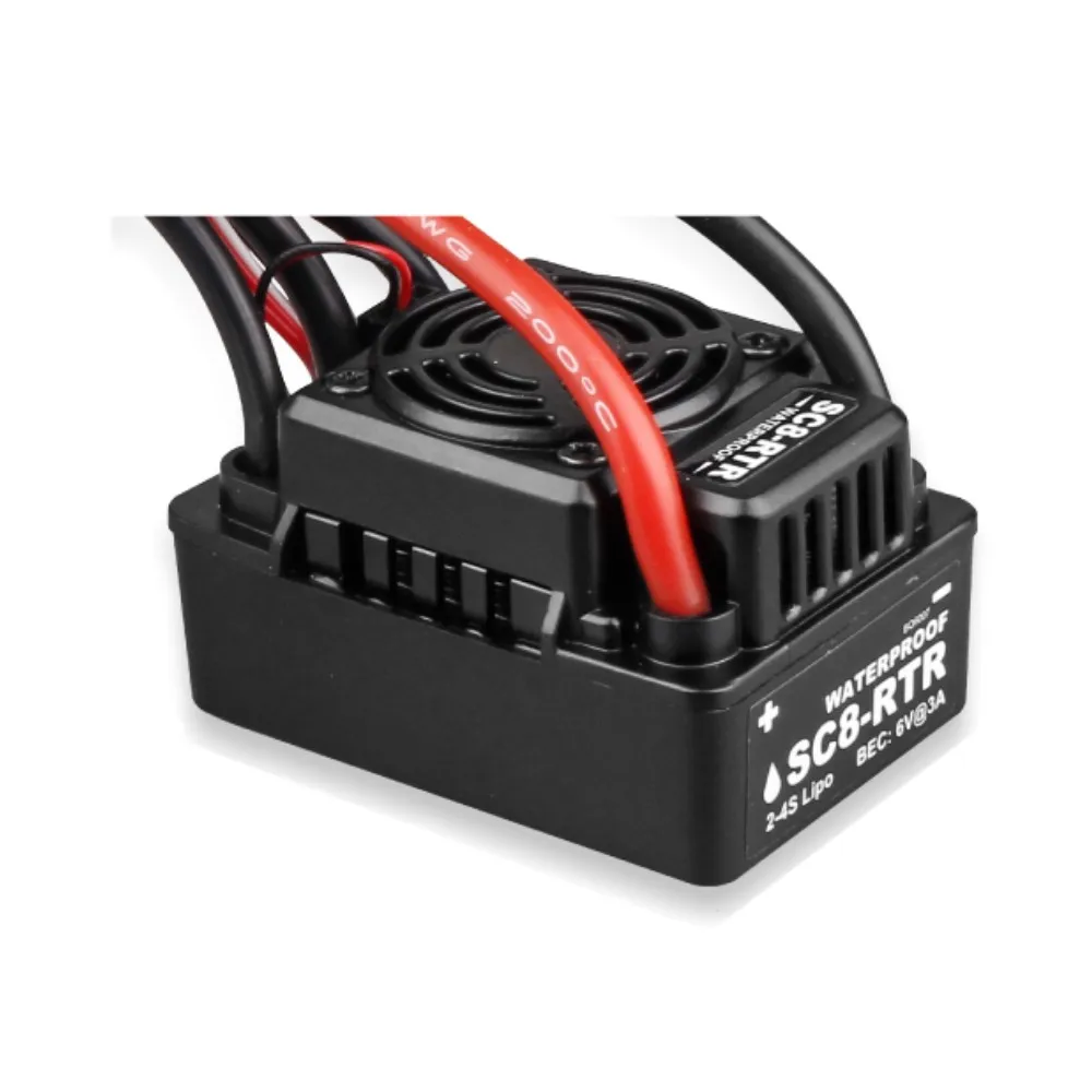 SC8 RTR Waterproof 120A Brushless ESC Speed Controller 2-4S Lipo Fit 3660 3674 Motor for 1/10 1/8 RC