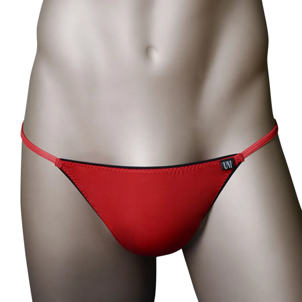 

Men Sexy Tight G-String Thongs Mini Briefs Low Waist Summer Men's Panties Gay Sissy Pouch Mens Sexy Underwear T-back Underpants